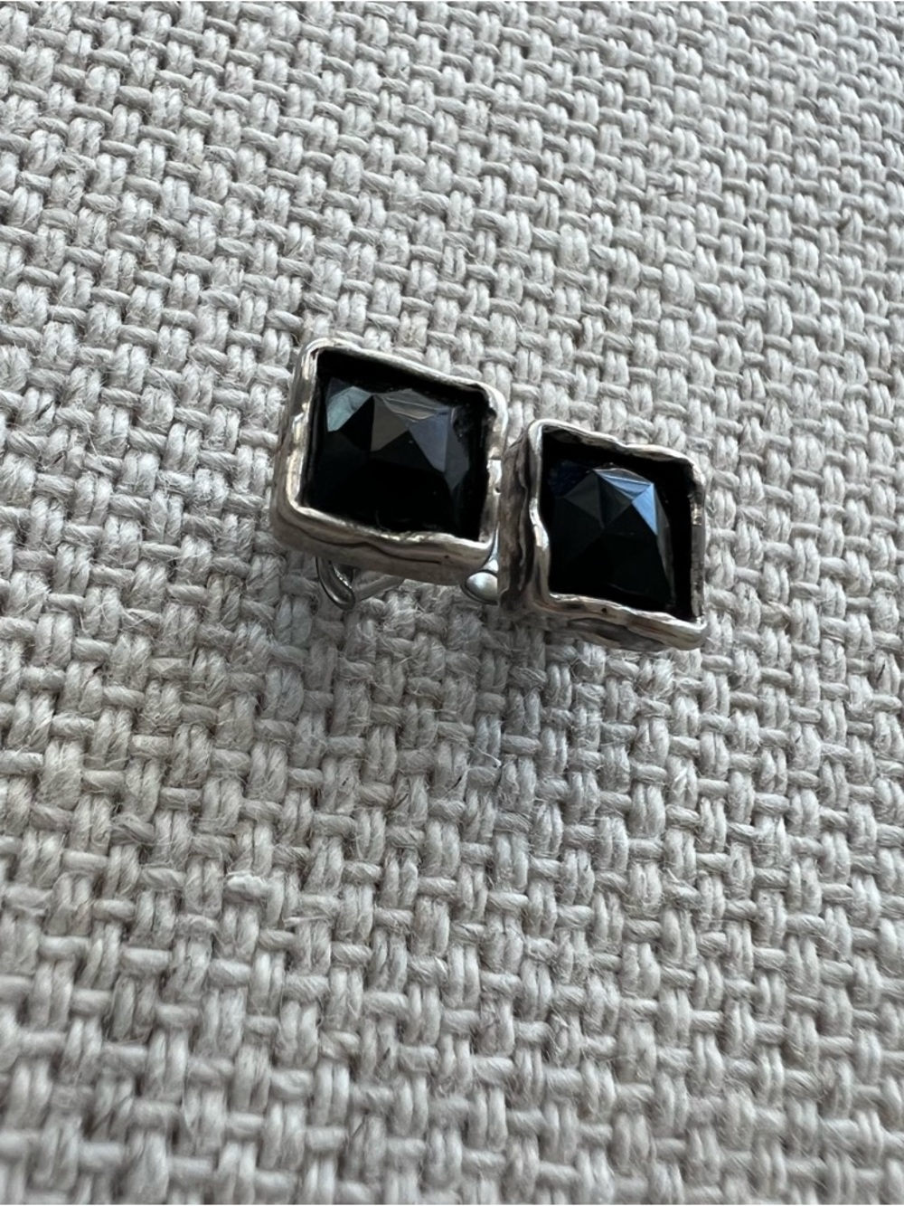 SHABLOOL • Square Black Onyx Sterling Silver Stud Earrings